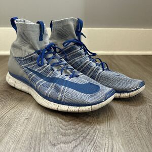 Nike Free Flyknit Mercurial Mens 13 Wolf Grey Blue Game Royal Shoes Sneakers